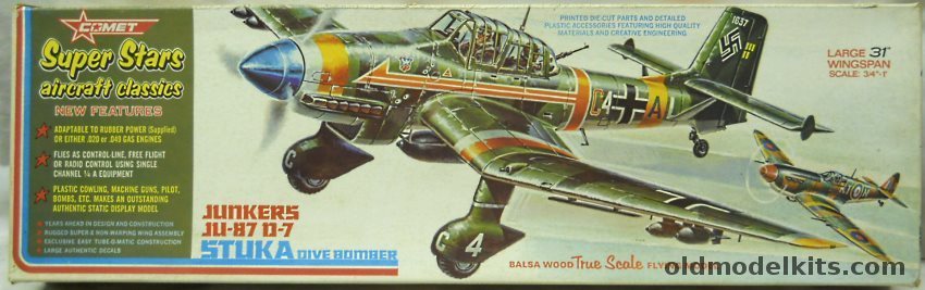 Comet 1/16 Junkers Ju-87 D-7 Stuka Super Stars Series - 31 inch Wingspan R/C Flying Aircraft, 3650 plastic model kit